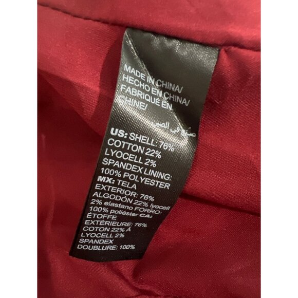 White Black Velvet Editor Blazer Deep Red Women' Jacket - Picture 7 of 7